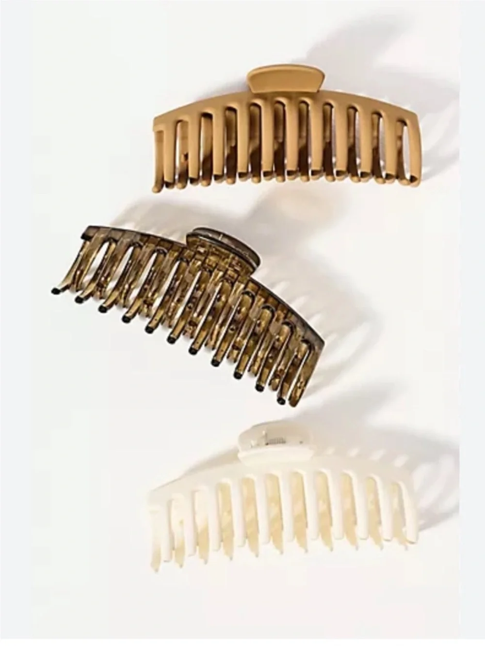 New! Anthropologie Light Neutral Jumbo Claw Clip Set of 3 NWT